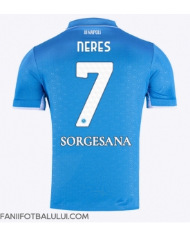 SSC Napoli David Neres #7 Tricou Fotbal Replică 2024-25 Barbati Acasa